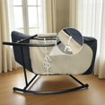 thumbnail image 3 of Elastic Indoor Outdoor Patio Rocking Chairs Cover, Lounge Royal Rocking Chair Slipcover Modern Reclining Rocker Chairs Cover (Coffee), 3 of 5