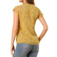 thumbnail image 3 of INSPIRE CHIC Blouse Fleurie pour Femme à Manches Courtes Cap, en Chiffon, Décontractée, à Volants, Hauts S Jaune, 3 of 7