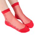 thumbnail image 1 of Cathalem Cute Crew Socks for Women Solid Color Breathable Daily Mid Calf Socks,Red One Size, 1 of 4