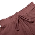 thumbnail image 4 of Dealovy Lounge Shorts for Women High Elastic High Rise Textured Drawstring Wide Leg Shorts with Pockets, 4 of 6