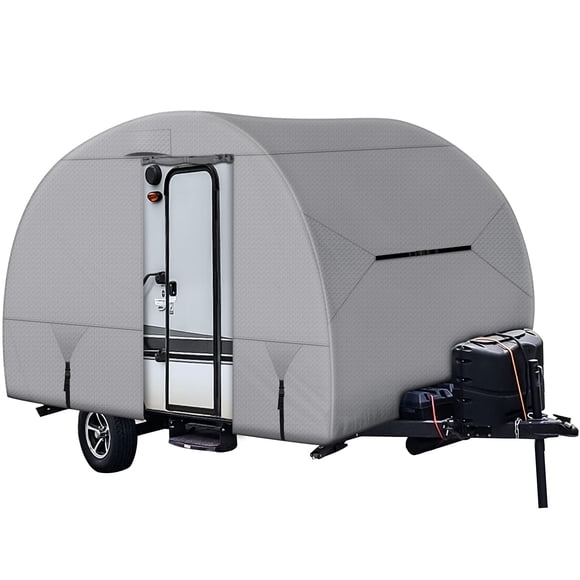 Leader Accessories R-POD Cover Travel Trailer RV Cover Teardrop Cover Windproof Extra Thick with Adhesive Repair Patches (1/R-Pod tt Cover Model 2 - Up to 16'2""L)