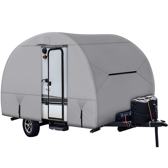 Leader Accessories R-POD Cover Travel Trailer RV Cover Teardrop Cover Windproof Extra Thick with Adhesive Repair Patches (1/R-Pod tt Cover Model 2 - Up to 16'2""L)