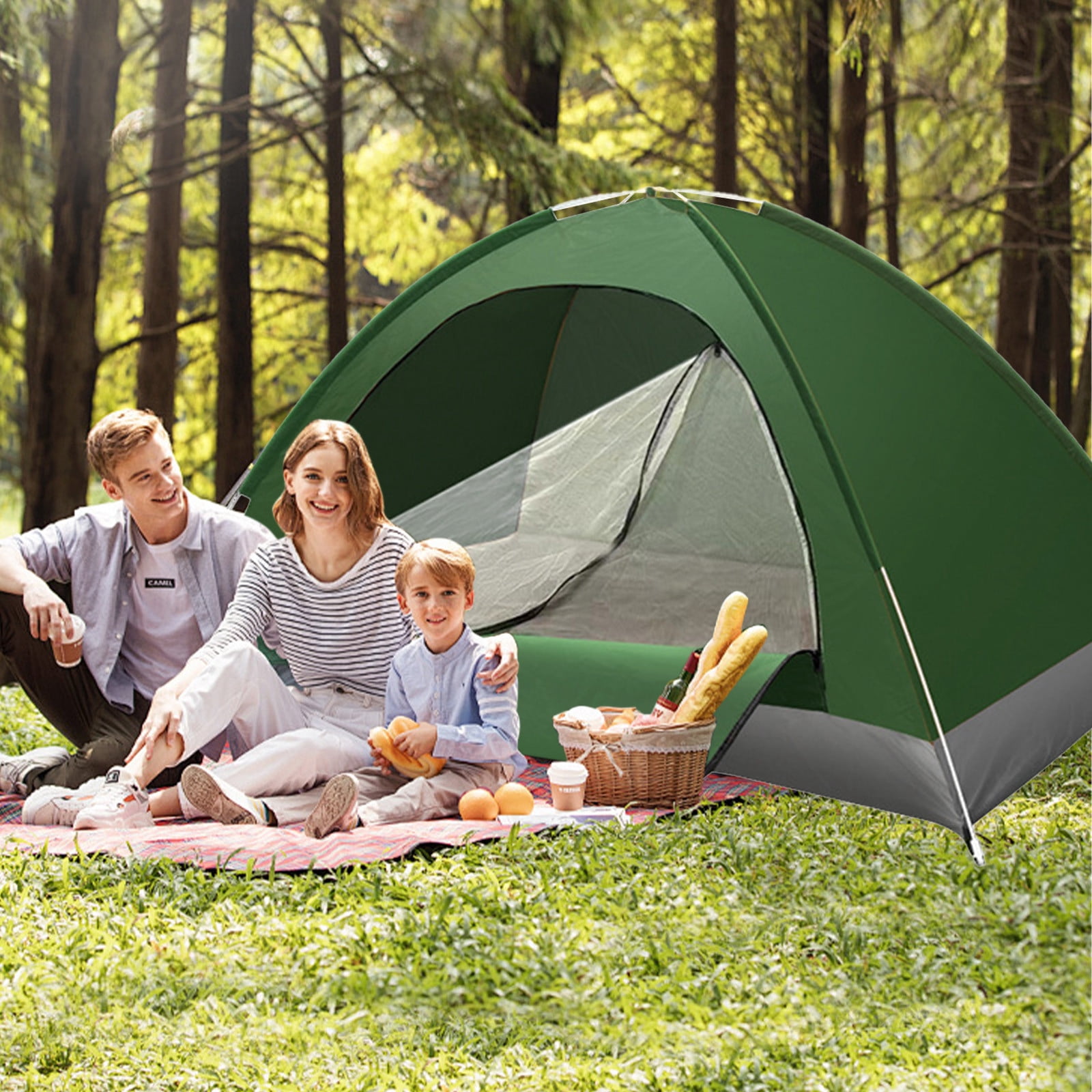 tumgatte Outdoor Camping Double 1 to 2 Person Automatic Tent Black&Friday Deals