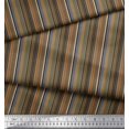thumbnail image 3 of Soimoi Brown Poly Georgette Fabric Vertical Stripe Fabric Prints By Yard 42 Inch Wide, 3 of 5