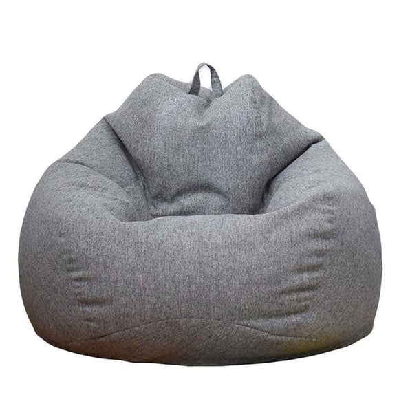 Stuffed Animal Storage Bean Bag Cover (No Filler) Extra Soft Beanbag Seat Chair Covers-Cotton Linen Memory Foam Beanbag Replacement Cover for Adults Children Without Filling