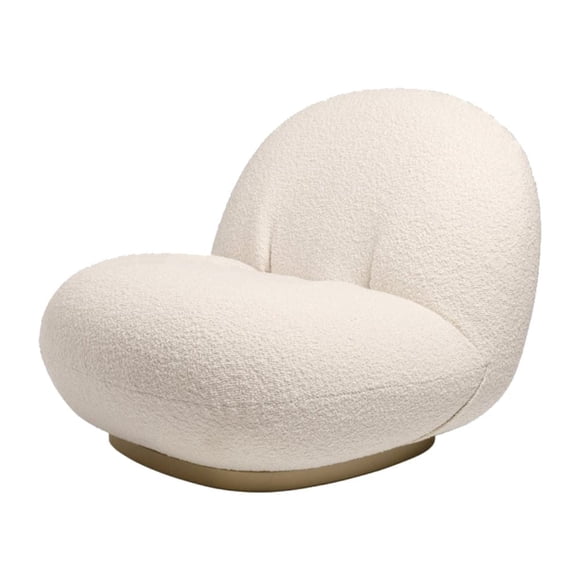 Chaise longue pivotante Liv en luxueux tissu bouclé – un accent élégant et confortable pour les espaces de vie modernes