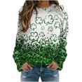 thumbnail image 1 of Penkiiy T-Shirt à Manches Longues Col Rond Imprimé pour Femmes Saint-Patrick Chandail en Molleton Blouse Hauts 2TG Vert, 1 of 4