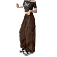thumbnail image 5 of RKSTN Womens Pants Ladies' Solid Color High Waist Wide Leg Casual Drawstring Work Pants Loose Fitting Long Pants, 5 of 5