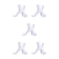 thumbnail image 2 of relayinert Soft Five Toe Socks Stretchable Cotton High Crew Socks Athletic Solid Socks White 5Set, 2 of 6