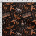 thumbnail image 3 of Soimoi Musical Instruments Printed, Poly Canvas Fabric, Decor Sewing Fabric by The Yard 56 Inch Wide,Decorative Fabric for Curtains Tote Bags, Orange & Black, 3 of 5