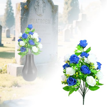 Durable Silk Cemetery Flowers - Indoor/Outdoor Memorial Decorations, Elegant Arrangements
