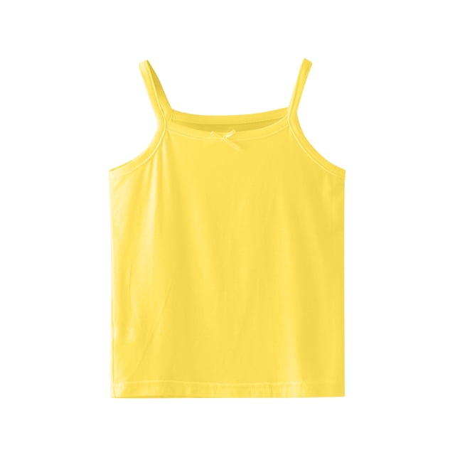 WEIYLL Girls Tank Tops Racerback Crop Soild Sleeveless Sports Summer Spaghetti Child Tee Top Clothes for 5-6 Years