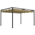 thumbnail image 1 of Outsunny 10' x 7' Patio Pergola with Retractable Canopy, Khaki, 1 of 10