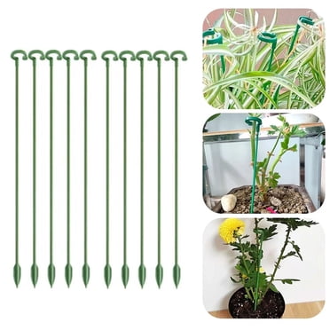 ZTTD Lot de 10 Piquets de Soutien pour Plantes, Piquets et Pinces pour Orchidées, Bâton Porte-Plante de 14,6 Pouces pour Jardin, Supports pour Plantes de Rose et Tomate pour l'Extérieur et l'Intérieur