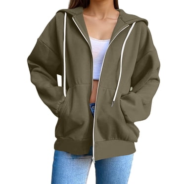 Aocisk Womens Hoodies and Sweatshirts Casual Long Sleeve Pullover Hoodie Lightweight Comfortable Fashion Top for Everyday Dark Green L