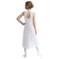 thumbnail image 2 of RUNQHUI Robe de Danse Ballet à Sequins pour Filles, Robe de Patinage Artistique Sans Manches Ourlet Irrégulier en Maille Blanche 14, 2 of 7