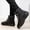 Black, variant on LSLJS Winter Boots for Women, New Winter Hiking Shoes Warm Women's Snow Lace Up Casual Women's Shoes