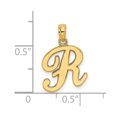 thumbnail image 3 of Diamond2Deal 14K Pendentif Initiale Lettre R en Or Jaune pour Femmes (L - 0.66 Pouces, W - 0.53 Pouces), 3 of 6
