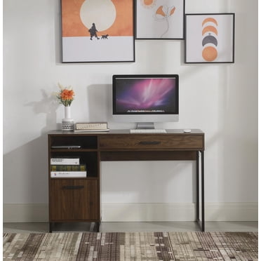 Mainstays Wood & Metal Writing Desk with 1 Drawer and 1 Door for Teen Adult,29.92 in