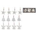 thumbnail image 1 of Gem Studded Metal Ornament (Angel/Tree/Star) (Set Of 12) (Asstd), 1 of 4