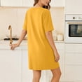 thumbnail image 4 of ShomPort Robe T-Shirt d'Été pour Femme Décontractée à Manches Courtes, Col Rond, Basique, Ample, Mini, avec Poches, 4 of 6