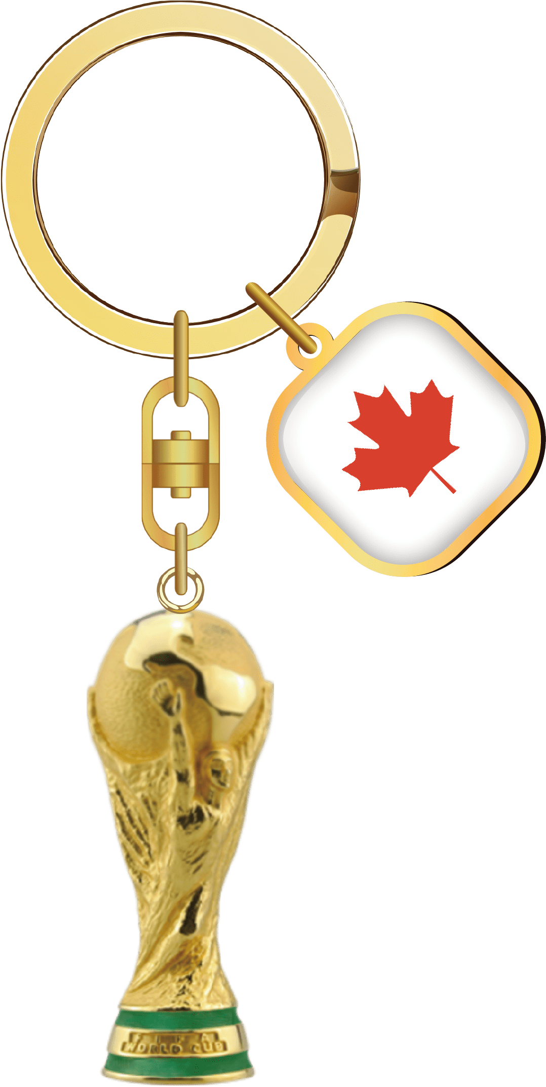 FIFA 2026 PORTE CLES TROPHEE 3D AVEC DRAPEAU DU CANADA
