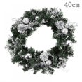 thumbnail image 2 of Couronne de Porte Lumineuse à LED Décorations de Couronne de Noël avec Boules de Pin Cintre pour Porte d'Entrée, 2 of 5
