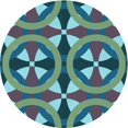 thumbnail image 1 of Ahgly Company Tapis Rond Lavable en Machine Intérieur Transitionnel Bleu Geai, 6 Pieds Rond, 1 of 7