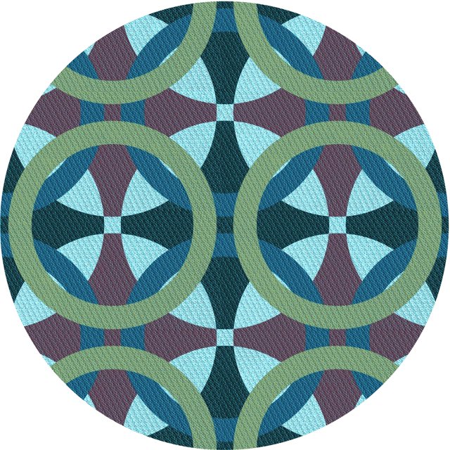 Ahgly Company Tapis Rond Lavable en Machine Intérieur Transitionnel Bleu Geai, 6 Pieds Rond