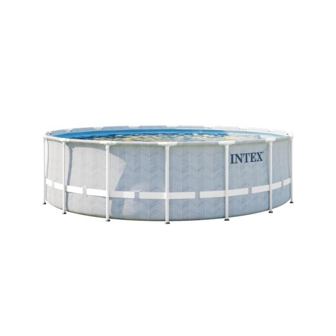 Ensemble de piscine Intex Premium à cadre prisme à chevrons de 16 pi x 48 po, âge : 6 ans et plus