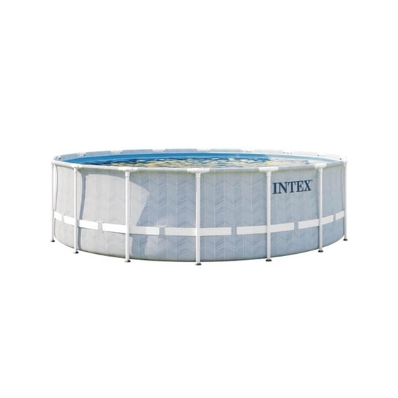 Ensemble de piscine Intex Premium à cadre prisme à chevrons de 16 pi x 48 po, âge : 6 ans et plus
