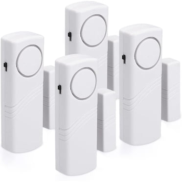 Door and Window Alarm - Lot 4x Wireless Intrusion Alarm - Home Security Against Burglary - Magnetic Operation - 100 dB