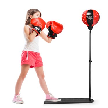Costway Sac de Frappe pour Enfants avec Gants et Hauteur Ajustable pour Garçons et Filles