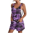 thumbnail image 2 of Babysbule Women's Beach Printed Overall Jumpsuit Suspender One Piece Sleeveless Wide Leg Shorts Rompers With Pockets, 2 of 6