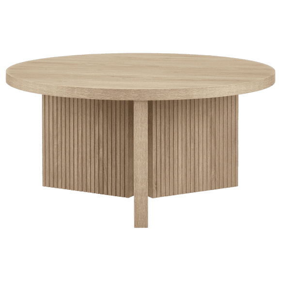 Bouclair Taupe Wooden Round Coffee Table