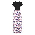 thumbnail image 4 of QIPOPIQ Robes pour Femmes avec Poches Manches Courtes Tendance Imprimé Fête de l'Indépendance Robe d'Été Vacances Longue Robe Offres 2023, 4 of 7