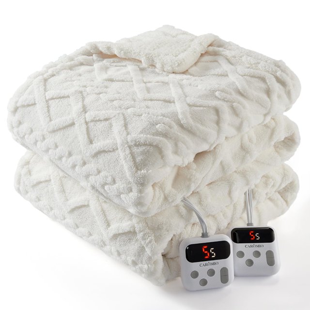 EDTara ETL Certified Sherpa Electric Blanket, Fast Heating with 10 Adjustable Heat & Timer Levels, Machine Washable