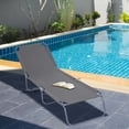 thumbnail image 2 of Outsunny Folding Outdoor Lounge Chair for Patio, Garden, Poolside, Grey, 2 of 10