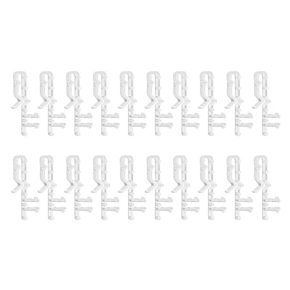 XIPYYKM 20 PCS Hidden Channel Valance Clips, 1-7/8Inch Clear Plastic Blinds Clips for Valance with a Groove in The Back