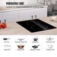 thumbnail image 4 of VEVOR Built in Electric Stove Top, 20 x 11.6 inch 2 Burners, 240V Glass Radiant Cooktop with Sensor Touch Control, Timer & Child Lock Included, 9 Power Levels for Simmer Steam Slow Cook Fry, 4 of 9