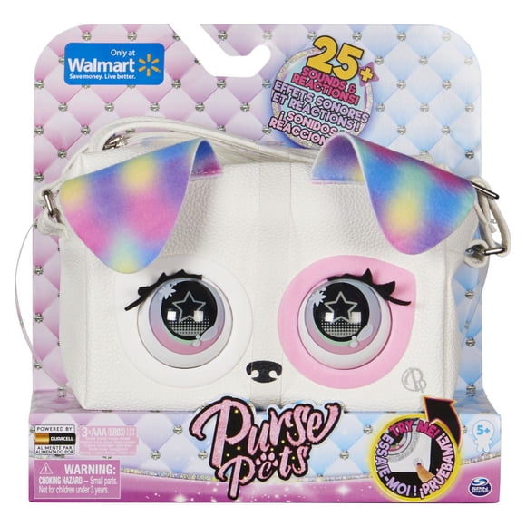 Purse Pets, Rainbow Pup, Sac animal interactif avec plus de 25 effets sonores et réactions (exclusivité Walmart), jouets pour les filles à partir de 5 ans