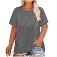 thumbnail image 1 of Plebaso Hauts Décontractés pour Femmes T-Shirts Plissés à Manches Courtes Col Rond Tee Confortable Chemisiers d'Été pour Femmes, 1 of 5