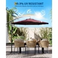 thumbnail image 2 of Parasol Déporté de 10 Pi pour Patio, Grand Parasol de Patio, Parasol Extérieur Déporté à Base en Croix, Levage à Manivelle et Inclinaison Infinie, Protection UV, Résistant à la Décoloration pour Cour Arrière, Jardin, Piscine, 2 of 7