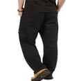 thumbnail image 3 of Mens Loose Cargo Pants Casual Elastic Waist Solid Color Straight Leg Work Pants, 3 of 6