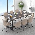 thumbnail image 2 of Costway 6FT Conference Table with Power Outlets, Large Meeting Room Table Seats 6-8 People Gray Oak, 2 of 10