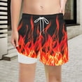 thumbnail image 2 of Maillot de Bain Garçon Uni avec Doublure de Compression Short de Bain Extensible Rouge 7T/7 A-, 2 of 4