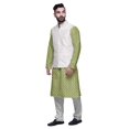thumbnail image 2 of Atasi Kurta Pyjama pour Homme Veste Col Mandarin Indien Imprimé Ensemble de Tenue Ethnique, 2 of 5