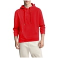thumbnail image 1 of Mens Camo Hoodie Long Sleeve Drawstring Fleece Lined Solid Color Pullover Sweatshirts, 1 of 6