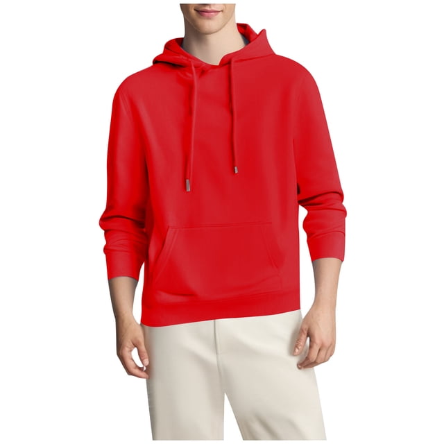 Mens Camo Hoodie Long Sleeve Drawstring Fleece Lined Solid Color Pullover Sweatshirts