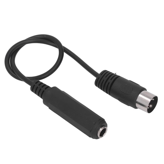 6.35mm Female To 5pin MIDI Adapter Cable, 1ft Long Reduced Distortion Plug And Play 5 Pin MIDI Cable 1 Ft Wide Applicability For DVD Players For MP3